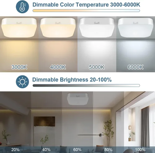 Vista 2 de Luz de techo recargable con sensor de movimiento WhitePoplar para interiores con control remoto, luz recargable con sensor de movimiento inalámbrica