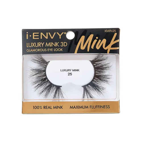 Vista 16 de i-ENVY Pestañas postizas de lujo de la colección de visón, pestañas 100% de visón real, aspecto glamoroso, pestañas de máxima esponjosidad 3D ángulo