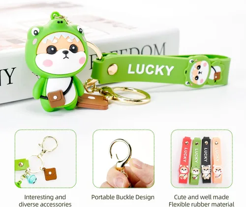 Vista 2 de YOU WIZV Lindo llavero Kawaii Anime Llaveros para niños Mochila Dijes Llavero Accesorio Regalo Amigo para Mujeres Niñas