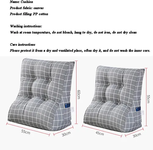 Vista 3 de SYTH Almohada de respaldo de cama, cojín de cuña triangular, almohada lumbar, respaldo tapizado de cabecero, soporte para sentarse en la cama