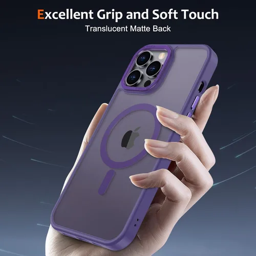 Vista 393 de Anuck - Funda magnética para iPhone 11 compatible con MagSafe, carcasa trasera mate translúcida dura, borde de TPU, delgada, resistente a impactos