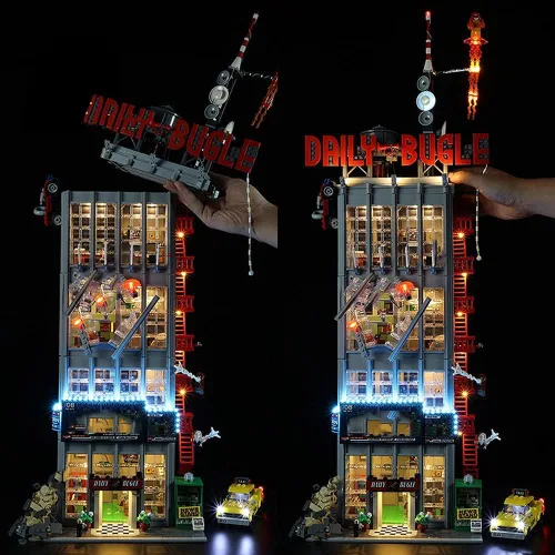 Vista 6 de RC con kit de luz LED de sonido compatible con Lego 76178, kit de iluminación de construcción para el modelo de bloques de construcción