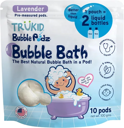 Vista 13 de TruKid Bubble Podz - Baño de burbujas para niños, niños pequeños y bebés, bomba de baño suave y refrescante sin lágrimas para piel sensible