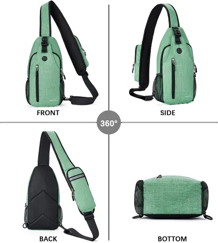 Vista 8 de BOSTANTEN Bolsa tipo bandolera, mochila cruzada con RFID, bolsa de hombro para hombres y mujeres, viajes, senderismo, casual
