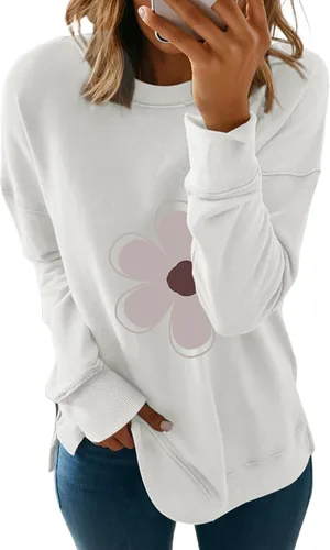 Vista 9 de Dokotoo Women's Casual Crew Neck Sweatshirt Loose Long Sleeve Pullover Tops Jade (Moonlight Jade)