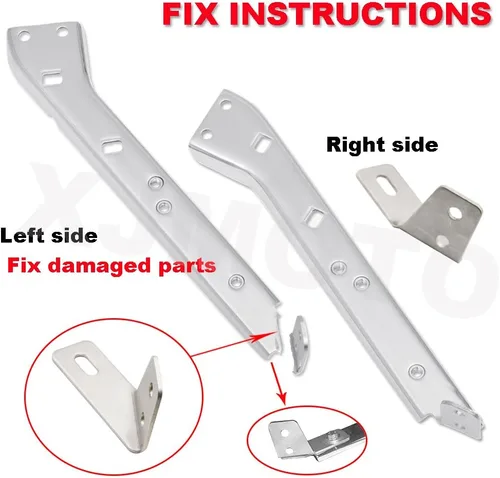 Vista 3 de Compatible con soporte de riel de alforja para guardabarros roto, lado derecho/izquierdo, de acero inoxidable, compatible con Harley-Davidson