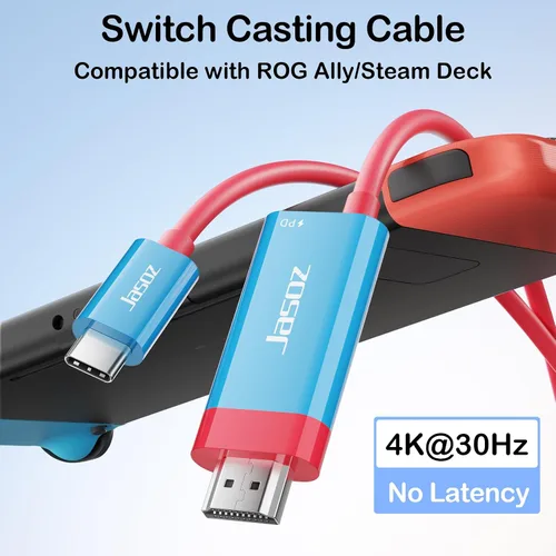 Vista 6 de KAGO Cable USB C a HDMI para Nintendo SwitchSwitch OLED, salida 4K HD de 6.6 ft6.6 pies, puerto de carga PD de 100 W, cable adaptador de TV