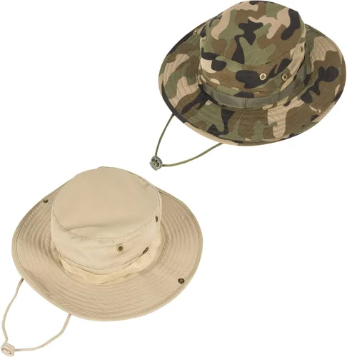 Vista 25 de Sombreros de sol para hombres y mujeres, sombrero de cubo UPF 50+, sombrero Boonie plegable, protección UV, senderismo, playa, pesca, safari