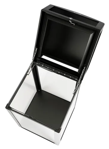 Vista 7 de Alpine Industries Bote de basura para exteriores de 40 galones con paneles transparentes, cubos de basura resistentes con contenedor extraíble