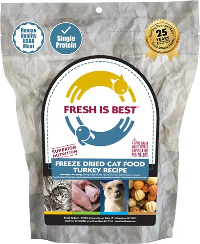 Vista 14 de Fresh Is Best Alimento liofilizado de carne de res para gatos, alimento crudo para gatos y felinos adultos, carne de res liofilizada con alto