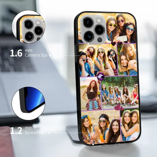 Vista 5 de Funda personalizada para iPhone 13 12 11 Pro Max Xr Xs Max 8 Plus Samsung Galaxy S22 S21 S20 FE NOTE 20 UlTRA A53 A03S, diseña tu propia funda