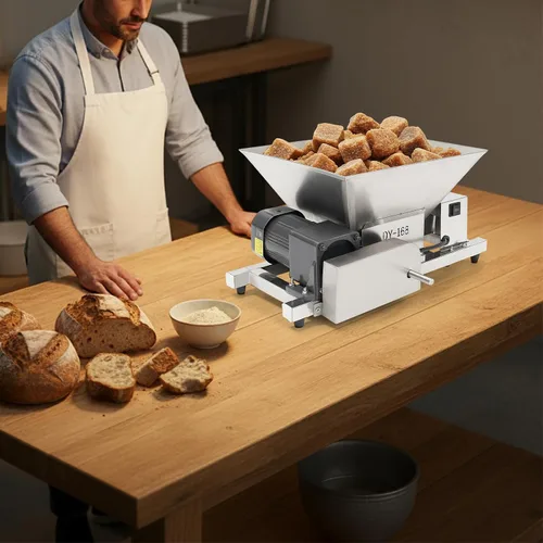 Vista 4 de Electric Fruit Crusher 60W Pure Copper Motor - 44LBS/H Stainless Steel Fruit Grinder with 1.06GAL Capacity, Forward & Reverse Control for Wine