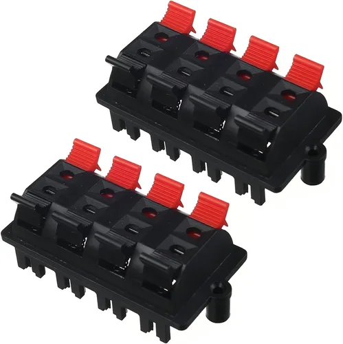 Vista 11 de Fielect 16 unids WP2-3 Clip de conexión de resorte de altavoz Terminales de 2 vías Bloque de tira Abrazadera de unión Clip de prueba Jack Socket