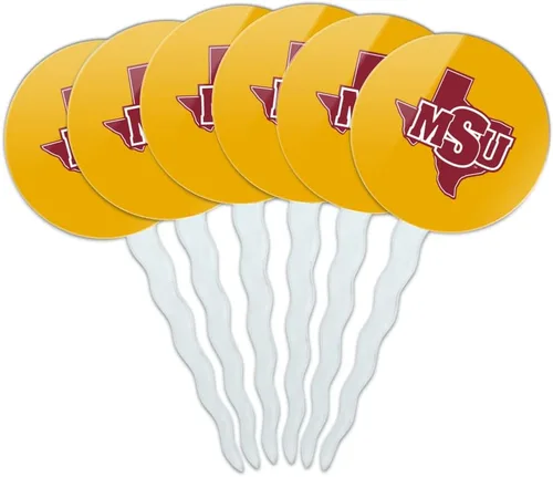 Vista 70 de Abilene Christian - Juego de 6 palillos para cupcakes con logotipo secundario