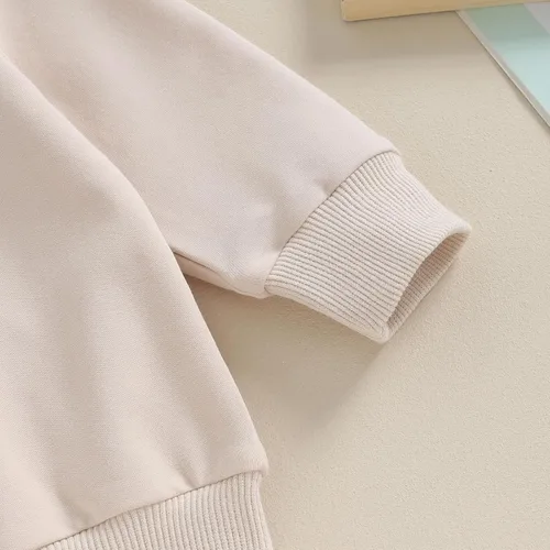 Vista 6 de Conjunto de ropa para el día de San Valentín para bebé niño y niña, sudadera larga con cuello redondo y letras, My First Valentines
