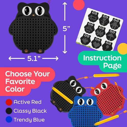 Vista 6 de AYNAT FUN Tablero de dibujo magnético para niños y niños pequeños con cuentas y lápiz óptico magnético, juguete de viaje magnético para actividades