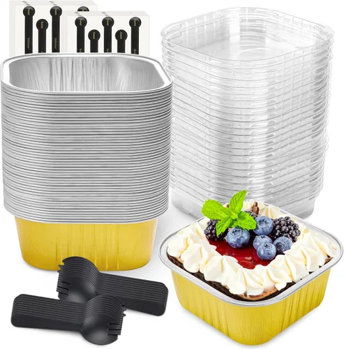 Vista 21 de NPLUX Mini moldes para pasteles de Halloween, 50 onzas, color oro negro