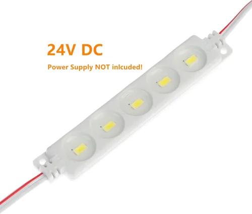 Vista 2 de Q QINGCHEN 200 tiras de módulos LED de color blanco cálido DC24V de 1.2 W, luz trasera decorativa impermeable para letreros de letras publicitarias