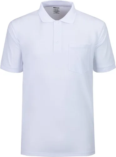 Vista 9 de MOHEEN Polo de manga corta para hombre, absorbe la humedad, secado rápido, con bolsillo 12138# Verde militar