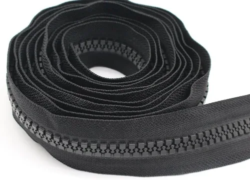 Vista 5 de YaHoGa The Yard - Cremallera de plástico grande #10 a granel color negro, 5 yardas con 10 deslizadores largos para manualidades, costura