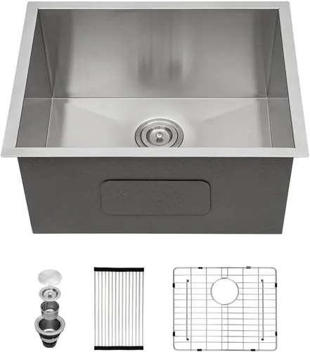Vista 37 de Mocoloo Fregadero de barra bajo encimera de 13 pulgadas color negro plomizo – Fregadero de cocina pequeño de acero inoxidable T304 de 13 x 15