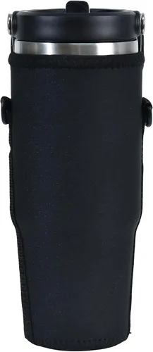 Vista 4 de AF-WAN Funda aislante de neopreno para botella de agua, impermeable, antideslizante, antiarañazos, con correa para el hombro, compatible con vaso