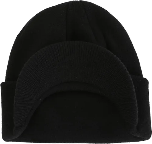 Vista 2 de Home Prefer - Gorro de invierno para hombre con visera, cálida y doble punto.