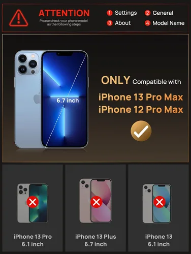 Vista 2 de Vihibii Funda para iPhone 13 Pro Max/iPhone 12 Pro Max con tarjetero (4 tarjetas) [bloqueo RFID] y cubierta de cámara deslizante, protección contra