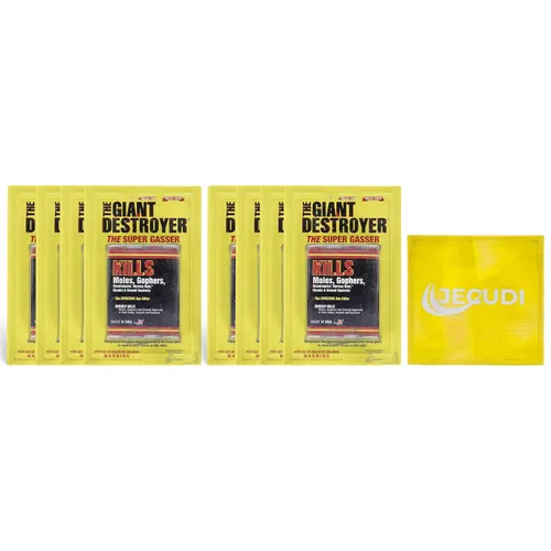 Vista 9 de Bomba de Humo Fumigante Giant Destroyer – para Roedores y para Tuzas, Topos, Marmotas y Ratas – Paquete Individual (4 Tubos) + Toalla Jecudi