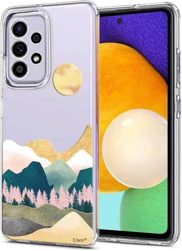Vista 11 de Unov Funda diseñada para Galaxy A52 / A52s, funda transparente para teléfono con [patrón antideslizante en relieve], protección delgada a prueba
