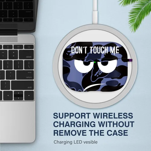 Vista 2 de Funda para Airpods Pro de 2ª Generación Caso 2022, Don't Touch Me para Airpods Pro 2 Funda con Llavero/Cordón Funda Suave Bonita Resistente a Golpes