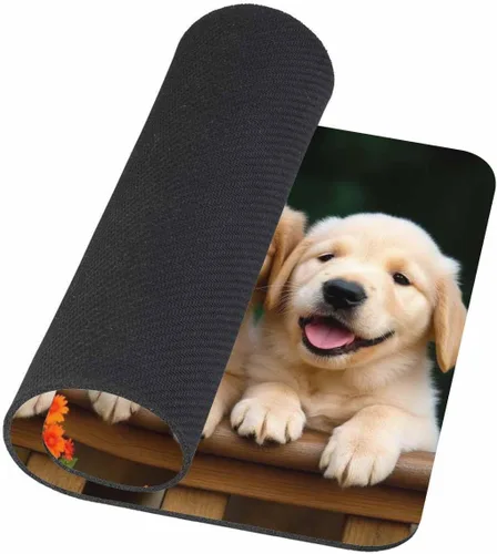 Vista 3 de Alfombrilla de mouse para perros, perros Golden Retriever, alfombrilla de mouse de goma antideslizante para juegos, alfombrilla de mouse rectangular