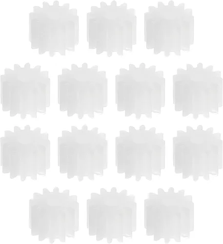 Vista 17 de Bettomshin 10 unids engranaje de plástico 082A 0.5 módulo polea eje de correa robot RC motor mano DIY piezas mecánicas kit blanco