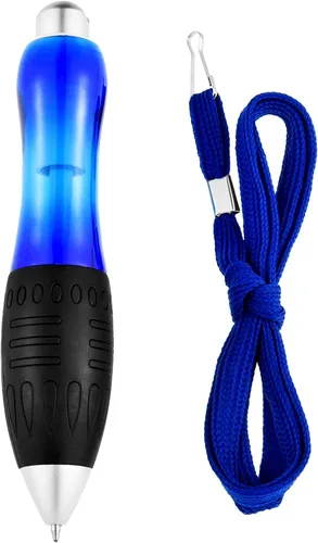 Vista 7 de Jetec 10 bolígrafos grandes y gruesos cortos de 0.028 in, cuerpo azul con cuerda para colgar, gran agarre ancho para artritis, dolor de manos