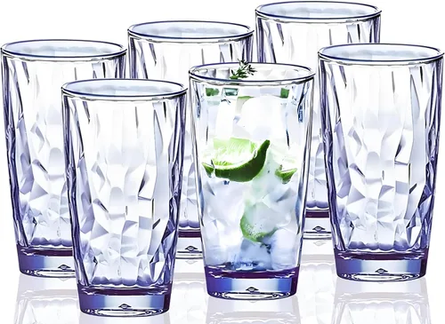 Vista 13 de Vasos irrompibles de Tritan de 10 onzas, vasos de acrílico inastillables, sin BPA, vasos de plástico duro, reutilizables, para cocina, agua, juego