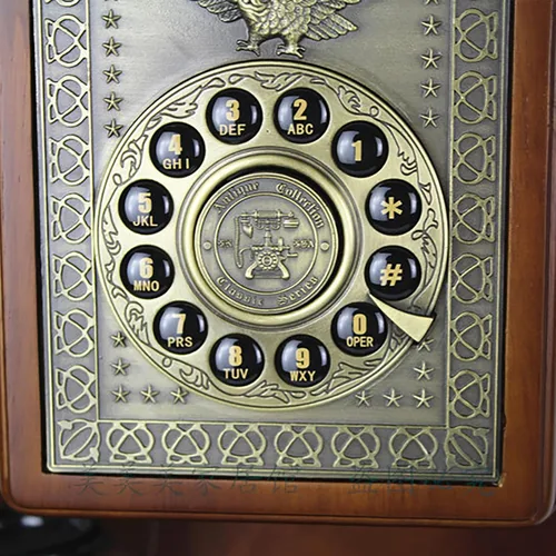 Vista 4 de Teléfono fijo retro, teléfonos montados en la pared para teléfono fijo con anillo mecánico, teléfono con cable clásico a la antigua, decoración