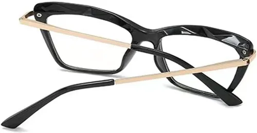 Vista 3 de Cat Eye Distance Glasses Womens Spring Hinge Nearsighted Myopia Glasses Negro/Bisagra de resorte