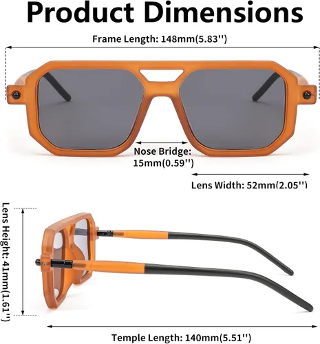 Vista 7 de FEISEDY Gafas de sol estilo aviador planas vintage de los años 70 para mujeres y hombres, montura clásica retro con estilo UV400 B2622