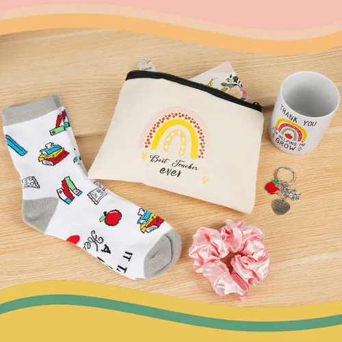 Vista 5 de Kolewo4ever Set de regalo de agradecimiento para profesores, caja de regalo para mujeres, los mejores regalos para profesores para mujeres, gracias