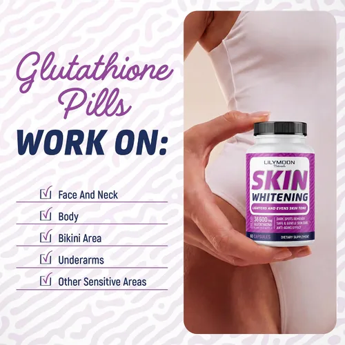Vista 5 de LILYMOON Píldoras Blanqueadoras de Glutatión Píldoras para Blanquear la Piel - Fórmula para Blanquear la Piel - Píldoras de Glutatión para Blanquear