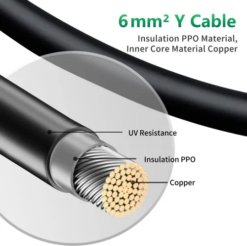 Vista 2 de SIYAN Cable de extensión solar de 3 pies 10 AWG con conector hembra y macho adaptador de cable solar resistente a la intemperie para paneles