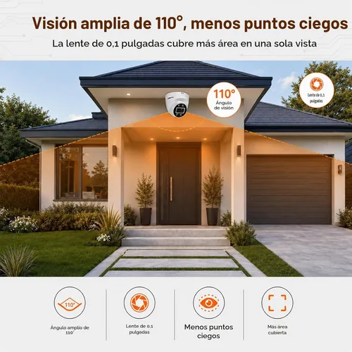 Vista 4 de MWRCTV Sistema de cámara de seguridad IP PoE de audio de 2 vías, 8 cámaras domo con cable de 4MP para seguridad del hogar, lente gran angular