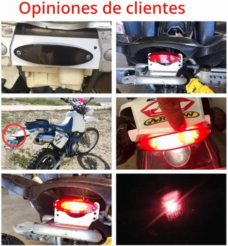 Vista 5 de Luz Trasera de Motocicleta Universal Luz de Freno de Parada ATV Luz Trasera Rojo