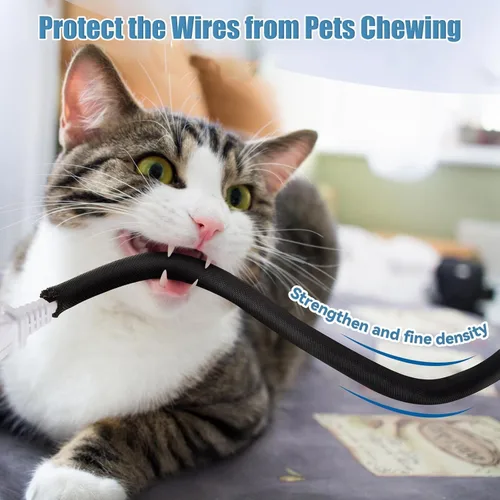 Vista 3 de Protectores de cables de 1 pulgada para mascotas anti-mordida, protector de cables de 10 pies cubiertas de cables para mascotas, funda de cable