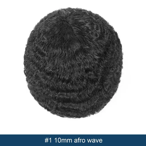 Vista 2 de HAPPY&CC Manejar cabello afro unidad negro hombres cabello humano toupee peluca francesa encaje pieza de pelo sistema de reemplazo para hombres #1