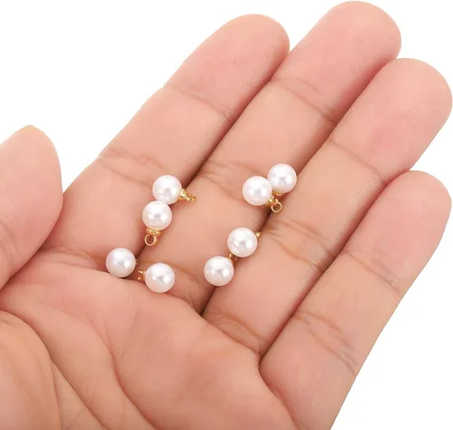 Vista 4 de PATIKIL 100 cuentas de perlas de perlas de imitación para hacer joyas, pulseras, aretes, collar, Navidad