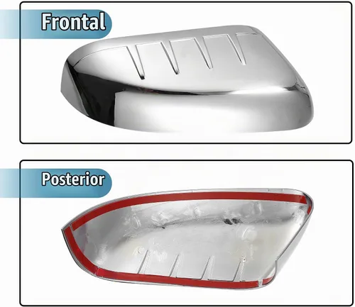 Vista 5 de uxcell Cubierta de espejo superior cromada para Ford Explorer 2011-2015 1 par de cubierta de espejo superior cromado, plástico ABS, fácil