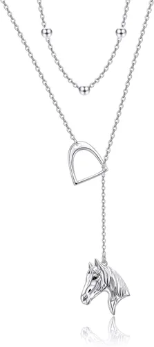 Vista 11 de MONGAS Árbol de la vida/cruz infinita/cerradura y llave/loto/hamsa/caballo/fresa/ópalo/látar/libélula/corazón/violín collar en capas de plata