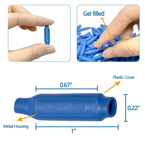 Vista 3 de 300 conectores de cable de bajo voltaje, conectores de empalme de alambre impermeables rellenos de gel Wet B, terminales de crimpado para alarma