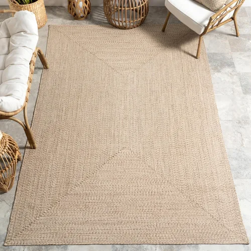 Vista 3 de nuLOOM Wynn Alfombra de Área Trenzada para Interiores/Exteriores, 3x5, Bronceado Wynn Tan